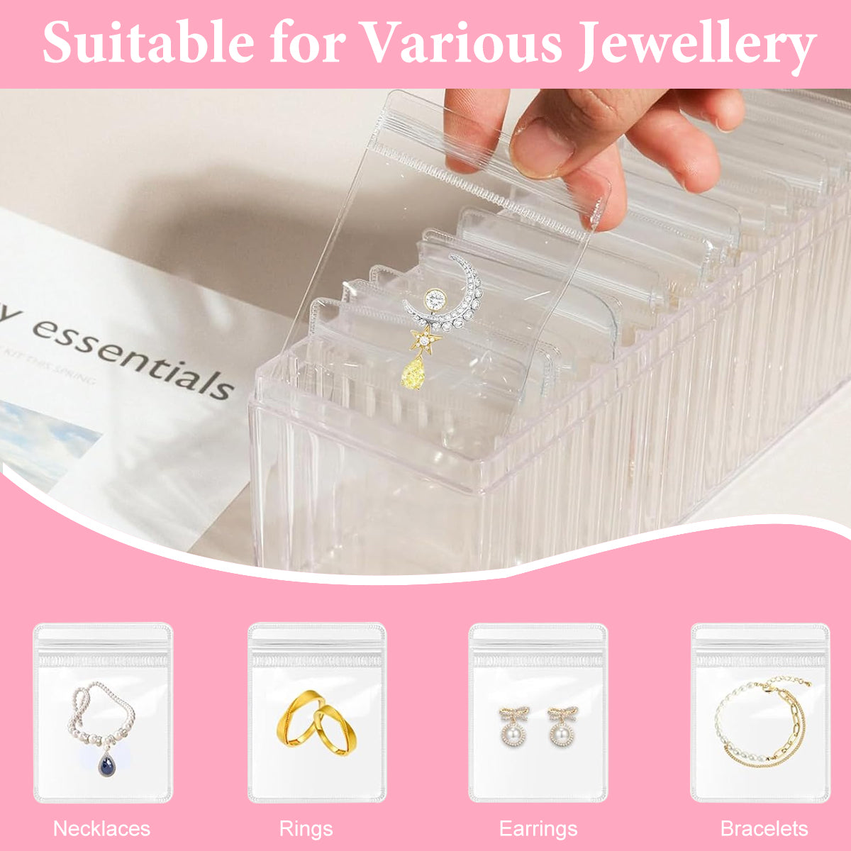 MAYCREATE 20Pcs Jewellery Organisers Pouch with Acrylic Jewellery Organisers Box Small Jewellery Pouches for Storage Travel Jewelry Case for Necklaces Bracelets Rings Earrings Gift for Women Girls MAYCREATE 20Pcs Jewellery Organisers Pouch with Acrylic Jewellery Organisers Box Small Jewellery Pouches for Storage Travel Jewelry Case for Necklaces Bracelets Rings Earrings Gift for Women Girls